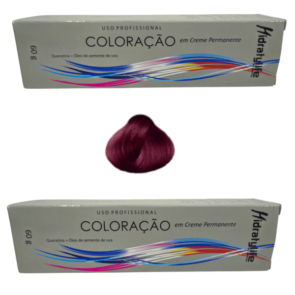 Kit 2 Tinta Coloração cabelos Vinho Marsala Mairibel