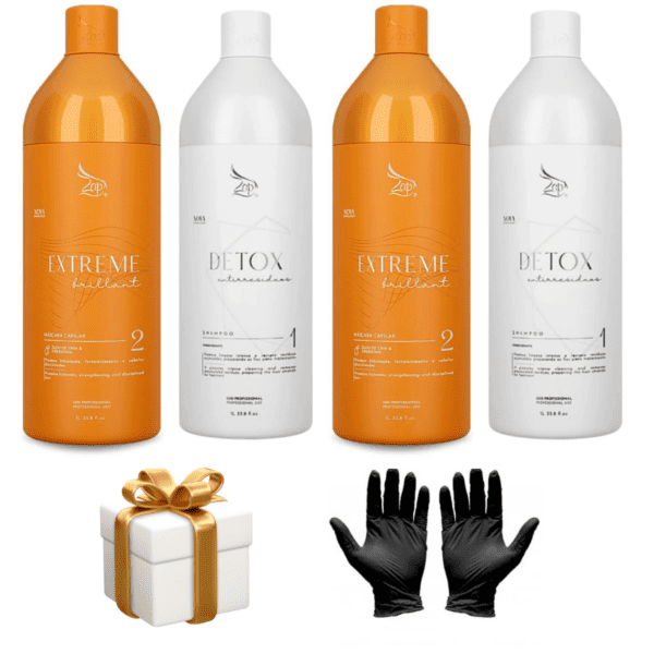 Kit 2 Zap Sem Formal Progressiva Extreme e 2 Shampoo Detox 1l