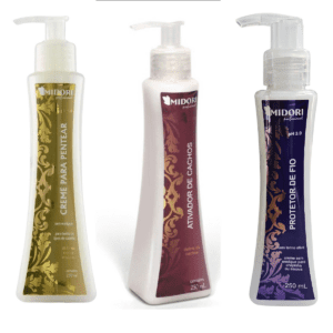 Kit Protetor de fio, Creme de pentear e Ativador de cachos
