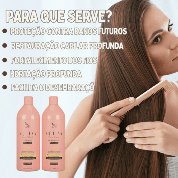 Kit Shampoo e Condicionador Coco e Trigo 1Litro Zap - Imagem 2