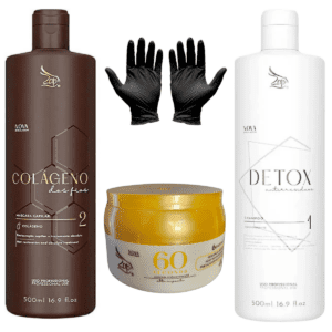 Kit Máscara Colágeno, Shampoo Detox 500ml e Mascara 60 440g