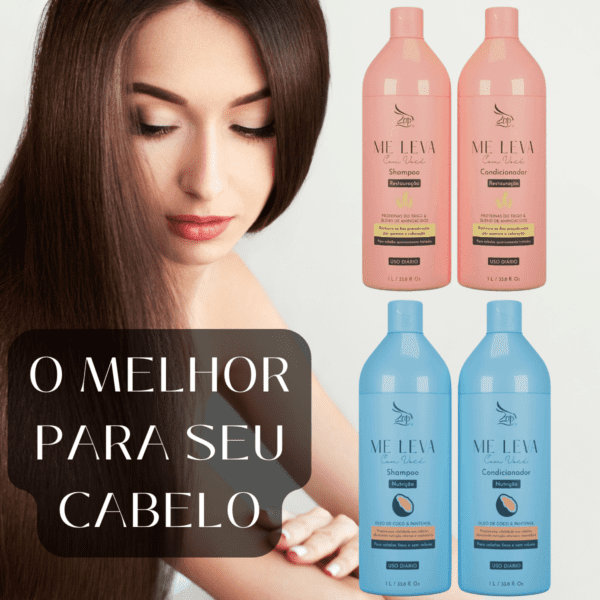 Kit Shampoo e Condicionador Coco e Trigo 1Litro Zap - Imagem 3