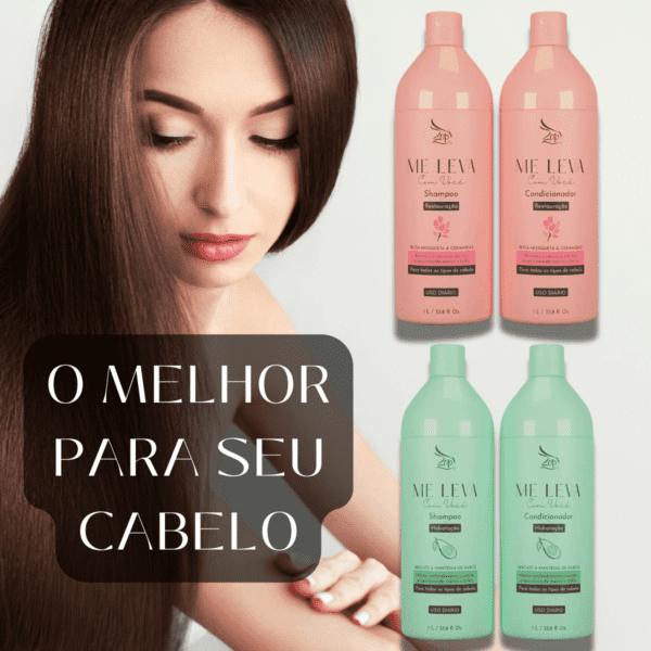 Kit Shampoo e Condicionador Rosa Mosqueta e Abacate 1 litro - Imagem 2