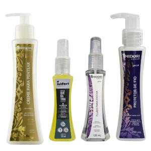 Kit Protetor de Fio, Creme de Pentear, Fluido e Queratina