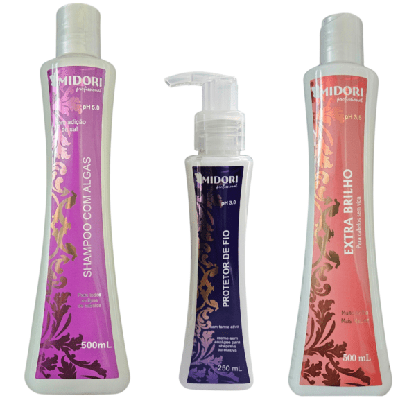 Kit Shampoo Algas, Extra Brilho 500 ml e Protetor de fio