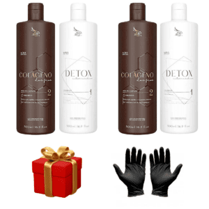 Kit 2 Progressiva Zap Colágeno e 2 Shampoo Detox 500ml