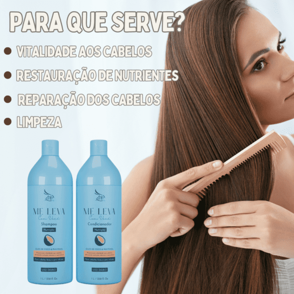 Kit Shampoo e Condicionador Coco e Trigo 1Litro Zap - Imagem 4