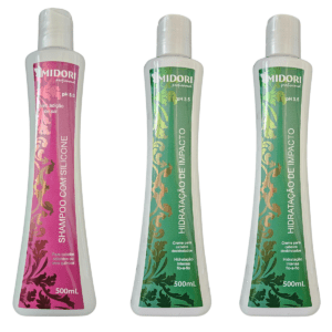 Kit 1 Shampoo Silicone e 2 hidratação de impacto 500ml
