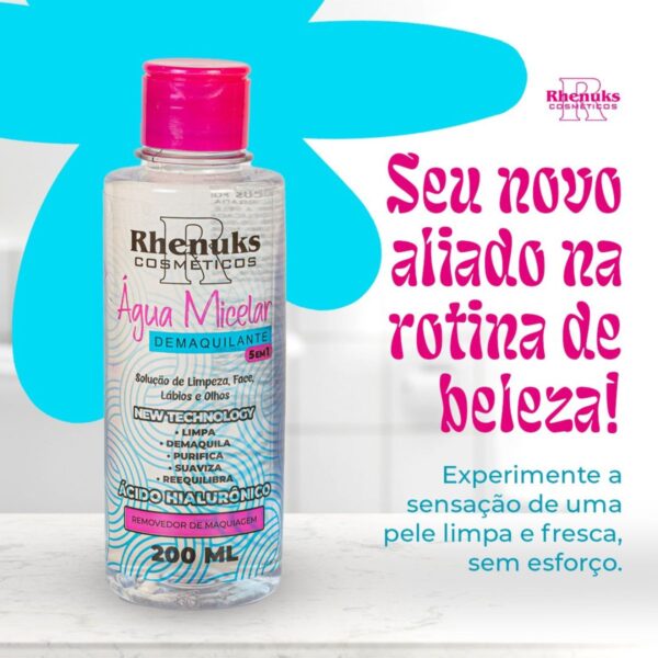 Kit 3 Água Micelar Demaquilante C Ácido Hialurônico 200ml - Imagem 4