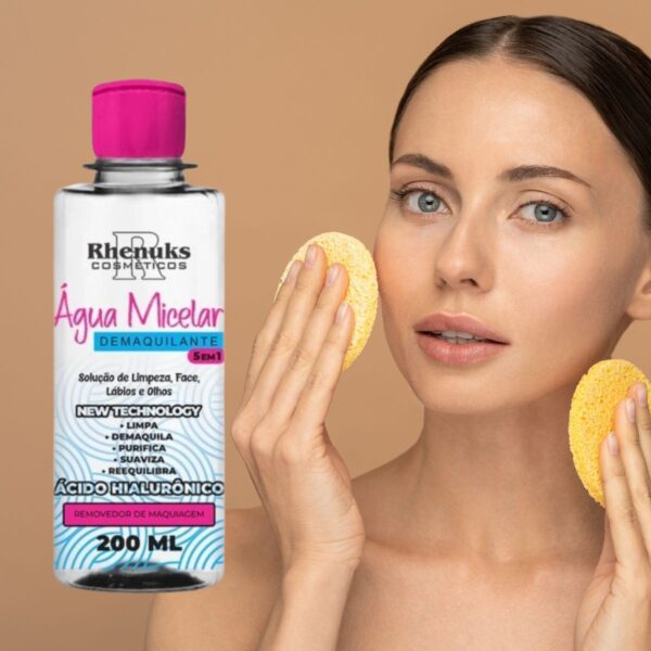 Kit 3 Água Micelar Demaquilante C Ácido Hialurônico 200ml - Imagem 3