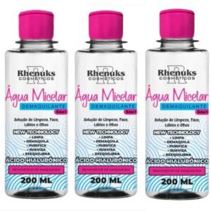 Kit 3 Água Micelar Demaquilante C Ácido Hialurônico 200ml