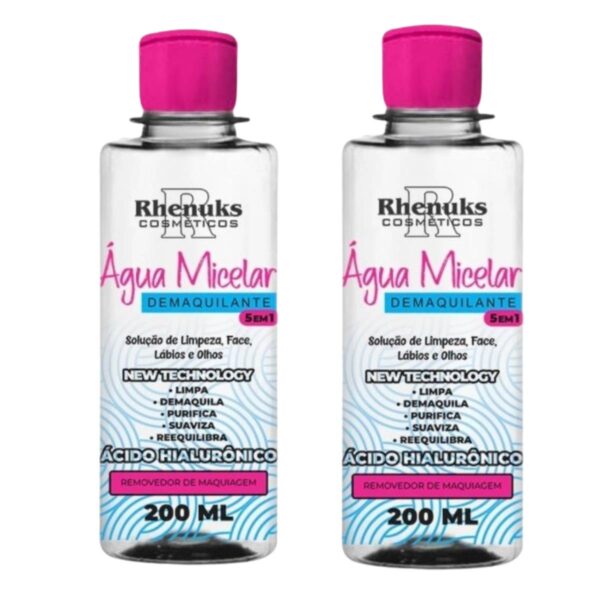 Kit 2 Água Micelar Demaquilante C Ácido Hialurônico 200ml