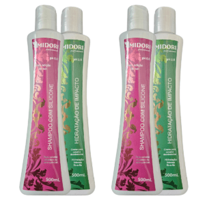 Kit 2 Shampoo Silicone e 2 hidratação de impacto 500ml