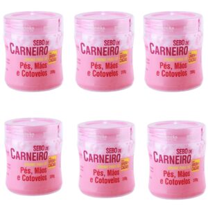 Kit 6 Creme Hidratante Pé Mãos Rachadura Sebo De Carneiro