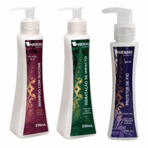 Kit Shampoo Silicone, Impacto e Protetor de fio 250g