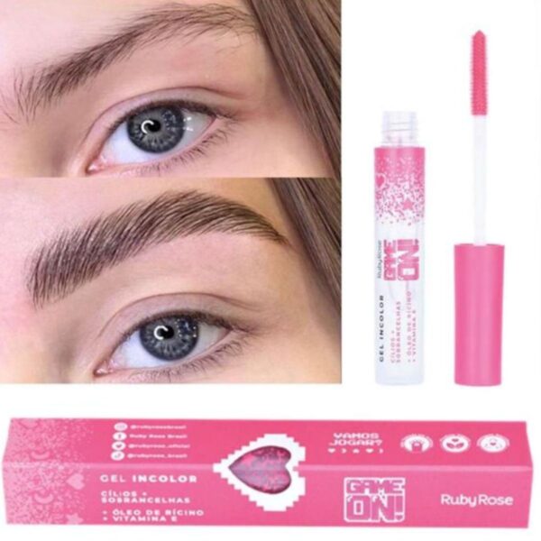 Kit 2 Gel Incolor Cílios E Sobrancelhas Game On Ruby Rose - Imagem 3