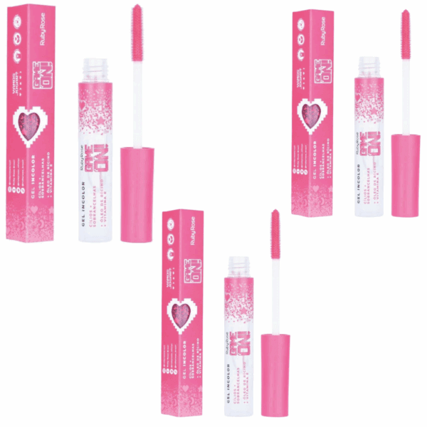 Kit 3 Gel Incolor Para Cílios E Sobrancelhas Game On - Ruby Rose
