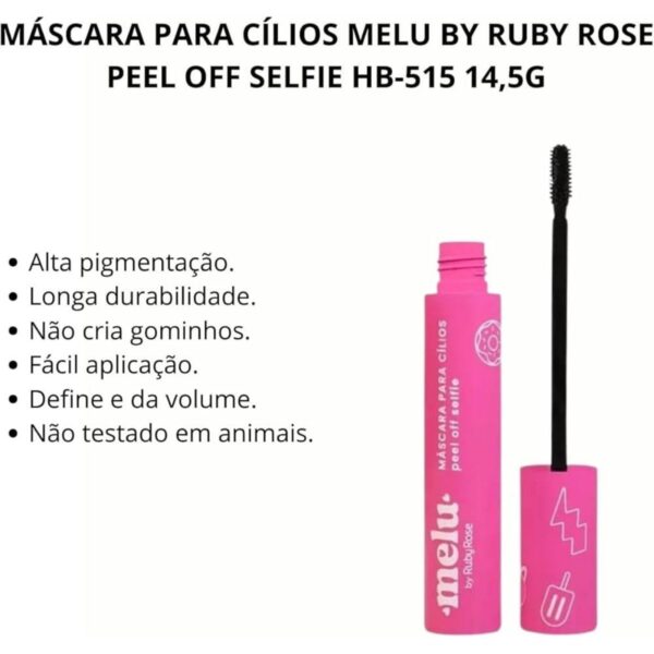 Kit 3 Ruby Rose Melu Peel Off Máscara De Cílios - Like It - Imagem 2