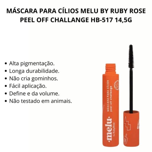Kit 2 Máscara De Cilios Rimel Melu Challenge Laranja - Imagem 3
