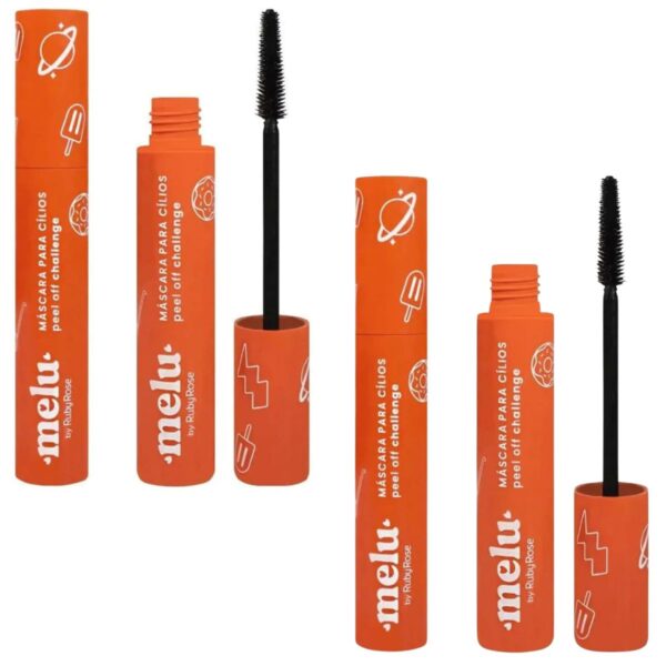 Kit 2 Máscara De Cilios Rimel Melu Challenge Laranja