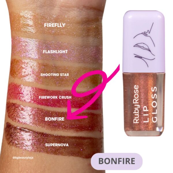 Kit 3 Lip Gloss BONFIRE 4,5G Ruby Rose - Imagem 3