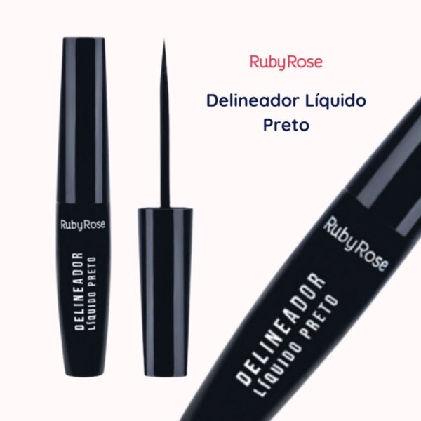 Kit 3 Delineador Líquido Preto Ruby Rose - Imagem 4