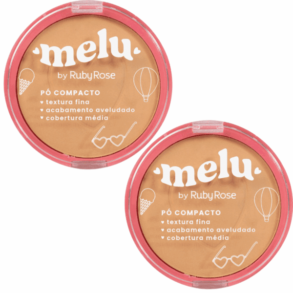 Kit 2 PÓ Facial Compacto Melu BY RUBY ROSE MC60