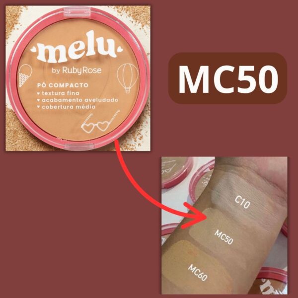 Kit 2 PÓ Facial Compacto Melu BY RUBY ROSE MC50 - Imagem 2