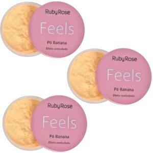 Kit 3 Base de maquiagem em pó Ruby Rose Feels PÓ BANANA