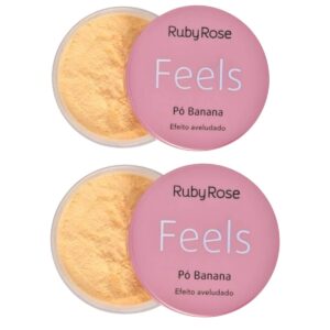 Kit 2 Base de maquiagem em pó Ruby Rose Feels PÓ BANANA