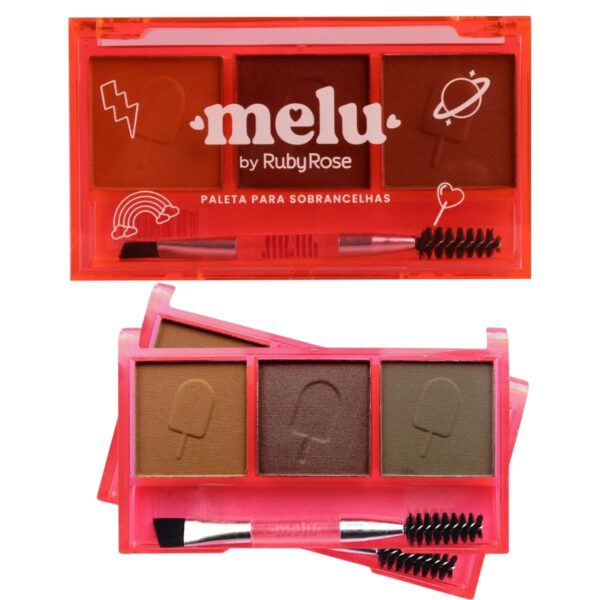 Kit 3 Paleta de Sombra Para Sobrancelhas Melu By Ruby Rose - Imagem 2