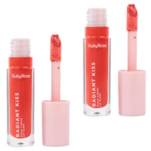 Kit 2 Lip Gloss Labial Radiant Kiss Ruby Rose RK10