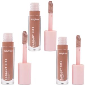 Kit 3 Lip Gloss Labial Radiant Kiss Ruby Rose RK20