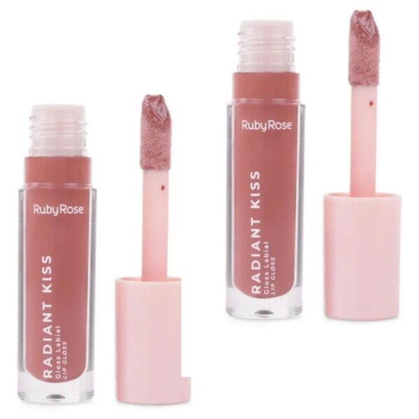 Kit 2 Lip Gloss Labial Radiant Kiss Ruby Rose RK30