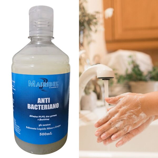Kit 3 Sabonete líquido Mãos e Corpo Anti Bacteriano 500ml Maribel - Imagem 3
