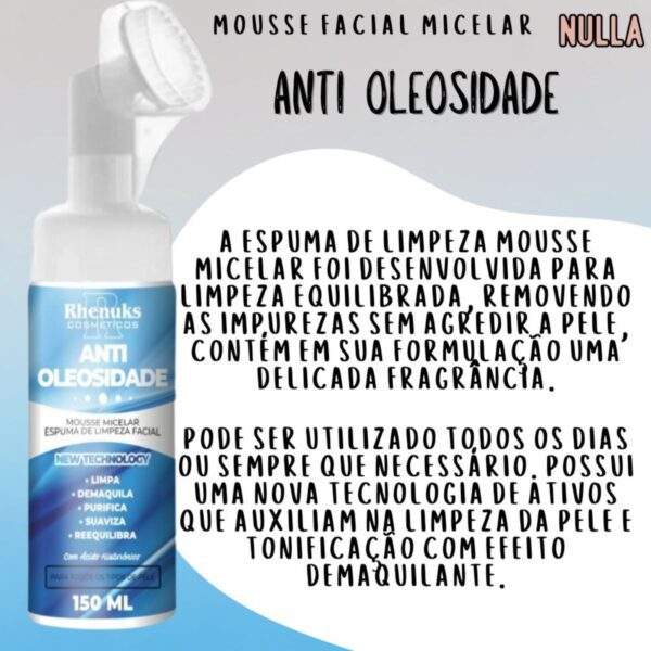 Mousse Micelar Oleosidade Espuma De Limpeza Facial 150ml - Imagem 2